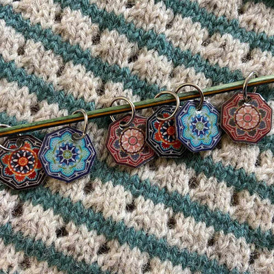 Emma Ball / Janie Crow - 6 x Persian Tiles Knitting Stitch Markers | Yarn Worx