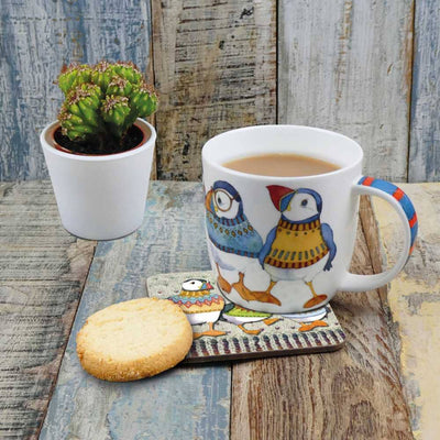 Emma Ball - Puffins Bone China Mug with Gift Box | Yarn Worx