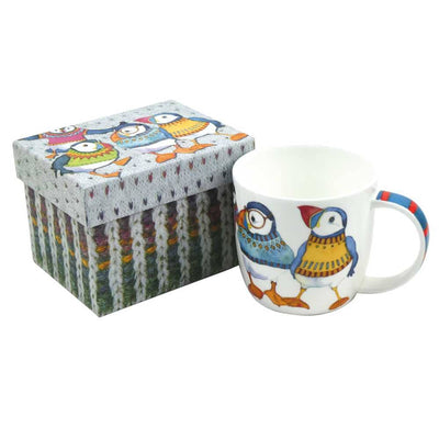 Emma Ball - Puffins Bone China Mug with Gift Box | Yarn Worx