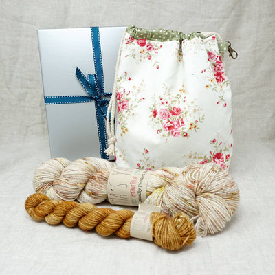 Sock Knitters Delight Gift 2 (Project Bag, Emma's Yarn Sock 1 x 100g & 1 x 20g) | Weathervane with Wish You Were Beer | Yarn Worx