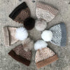 Toft Alpaca Pom Pom (Various Colours) shown on multiple hats  | Yarn Worx