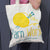 Teresa's Tote Bag shown on a woman's shoulder | Yarn Worx