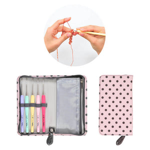 Tulip Sucre Pink & Black Dot Crochet Hook Carry Case | Yarn Worx