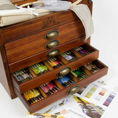 DMC Wooden Collector's Box - includes 500 DMC Stranded Cotton Skeins | Yarn Worx