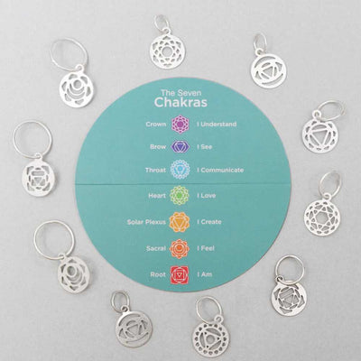 KnitPro - Mindful Sterling Silver Plated Chakra Stitch Markers | Yarn Worx